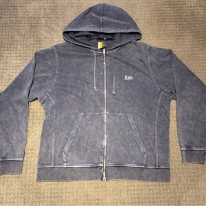 Kith washed Blue Zip-Up Hoodie